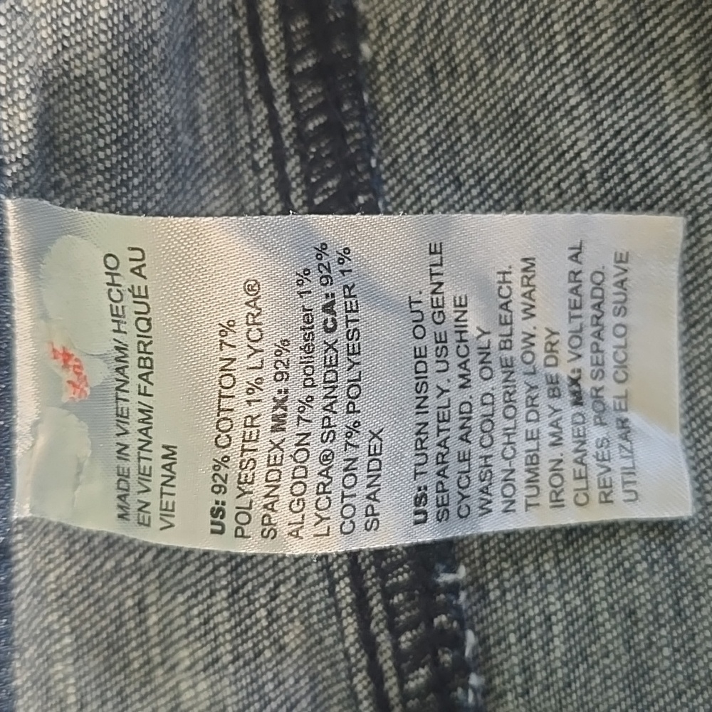 Womens So Slimming Girlfriend Slim Leg,Blue and Tan Straight Jeans - Picture 4 of 6